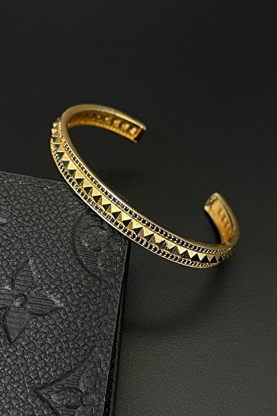 FRNCH Piramit Model Zirkon Taşlı Altın Renkli Erkek Bileklik Frj11472-1572-g