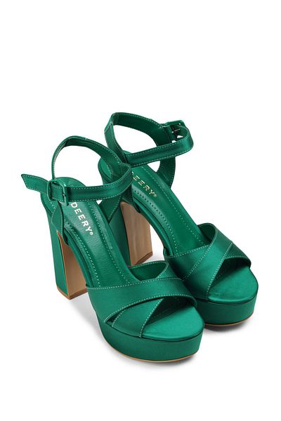 Deery Green Platform Heeled Women's Evening Dress Shoes