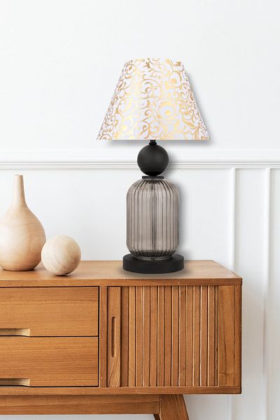 MINIMAL ETICARET VE BILGI TEKNOLOJILERI Lotus Opal Black Glass Cone Lampshade