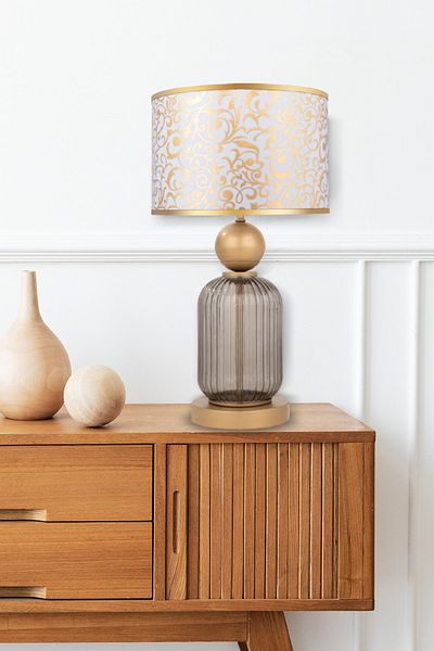 MINIMAL ETICARET VE BILGI TEKNOLOJILERI Lotus Opal Black Contrast Glass Lampshade