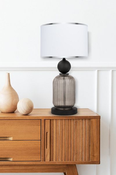 MINIMAL ETICARET VE BILGI TEKNOLOJILERI Lotus Opal Black Glass Lampshade