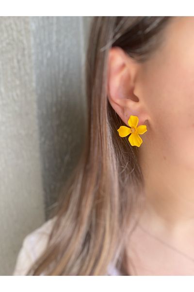 Owentis Clay Flower Earrings Yellow| 3cm