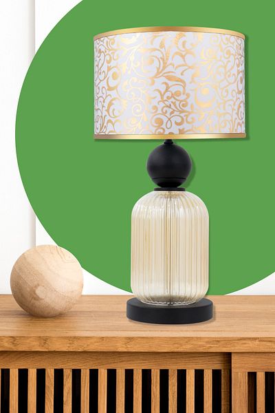 MINIMAL ETICARET VE BILGI TEKNOLOJILERI Lotus Gold Contrast Glass Lampshade