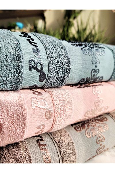 Z&N STYLE My mother Miss Bamboo 50x90cm. Luxury Exported Hand & Face Towel Set of 3 Contains 70% Bamboo Fiber