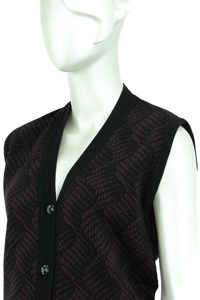 Oppland Women's Winter Stylish Model Buttoned Front Double Pocket Full Pattern Lycra Woven Mother Vest