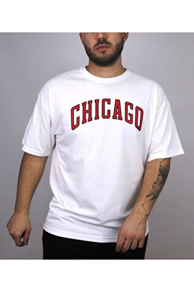 ORLONTEX Tricou oversize cu imprimeu alb Chicago unisex