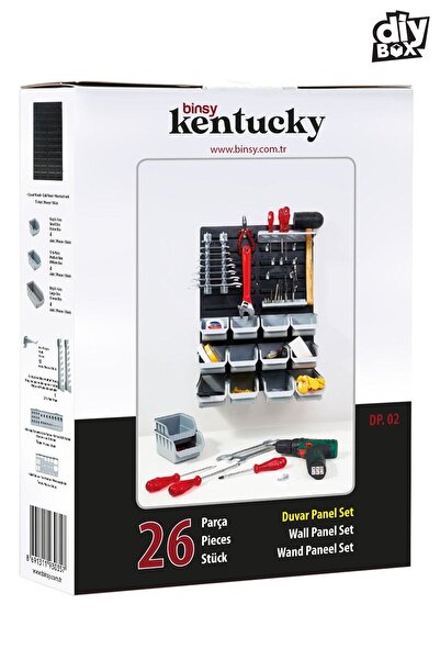 Binsy Kentucky 26 Parça Avadanlık Alet Askısı Organizer Duvar Panel Seti