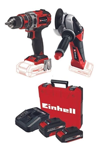 Einhell Te-cd 18/50 Li-i Bl Matkap Te-ag 18/115 Avuç Taşlama 2.0 4.0ah Akülü Set