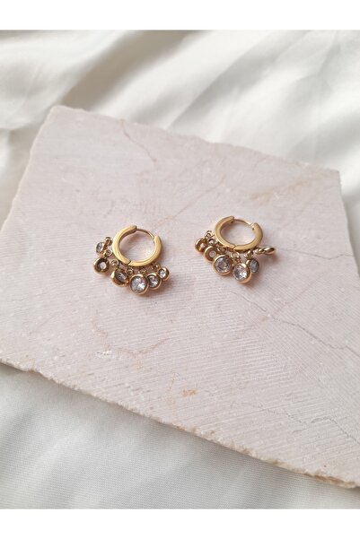 nilüfer takı tasarım الزركون حجر استرخى أقراط الذهب الصلب