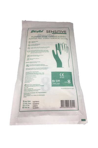 Beybi Powder-Free Sterile Sensitive Gloves Size 8 (1 Pair)