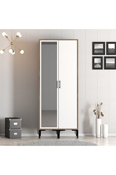 Variant Mobilya Kumsal 2 Kapılı Gardrop Rs - Ceviz / Beyaz