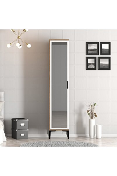 Variant Mobilya Kumsal 1 Kapılı Gardrop R - Ceviz / Beyaz