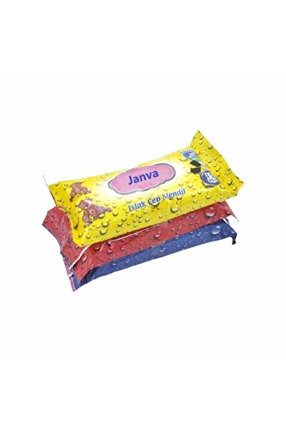 Janva Cep Çanta Seyah Okul Öğrenci Islak Mendil Küçük Boy (3 Adet)