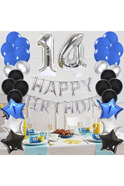 Mini Parti مجموعة بالونات Happy Birthday لعمر 14 عامًا من متجر Mini Party Store