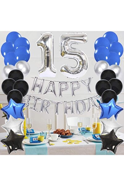 Mini Parti مجموعة بالونات Happy Birthday لعمر 15 عامًا من متجر Mini Party Store