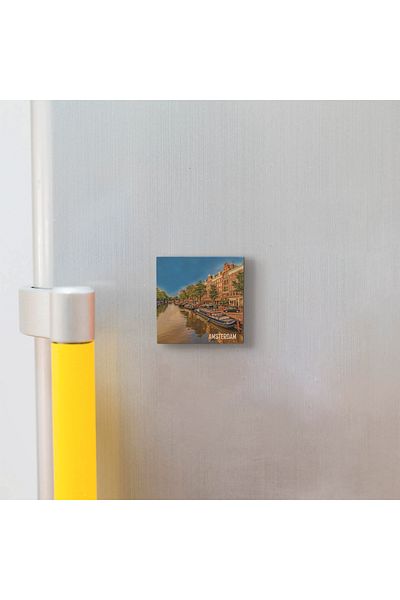 BAKSEPETE Amsterdam Visual Printed Natural Stone Magnetkrg-015 Refrigerator Ornament