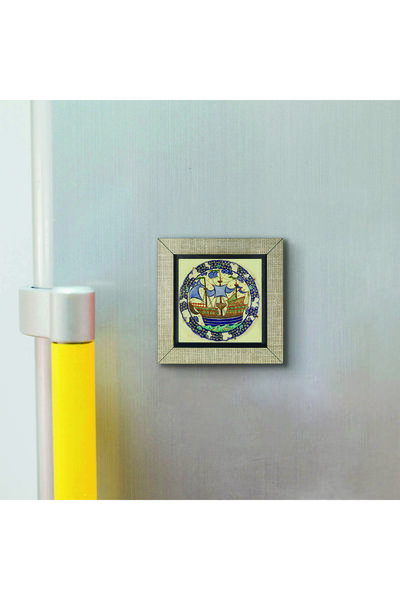 Sadrazam Ship Printed MDF Magnetkrg-131 Refrigerator Ornament