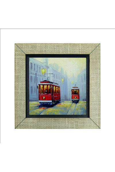 Sadrazam Nostalgic Tram Printed MDF Magnetkrt-050 Refrigerator Ornament