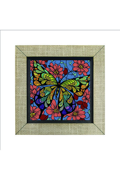 Sadrazam Butterfly Printed MDF Magnetkrg-152 Refrigerator Ornament