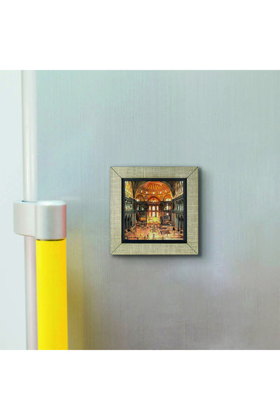 Sadrazam Hagia Sophia Mosque Inside Printed MDF Magnetkrt-009 Refrigerator Ornament