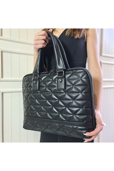 Poloorjinal Essecia Quilted Women's Black 15.6 Laptop Briefcase
