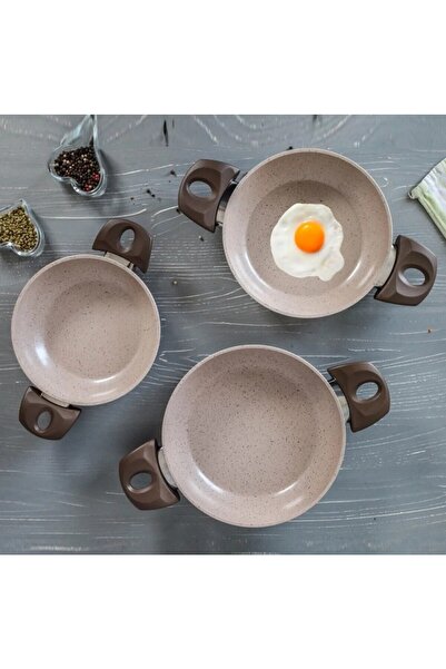 gülsan Safran 3 Piece Granite Pan Set Sahan Seti