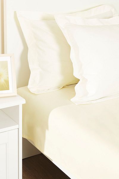Karaca Home ملاءة سرير سادة قطن 100% بني فاتح مقاس 240x260 سم