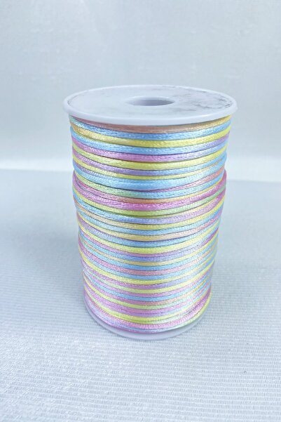 Hobigram 5 μέτρα Κορδόνι Σατέν Κορδόνι Κολιέ Βραχιόλι Σχοινί Νερό Πράσινο Κίτρινο Αποχρώσεις Πολύχρωμο 5 μέτρα – Πλεξούδα