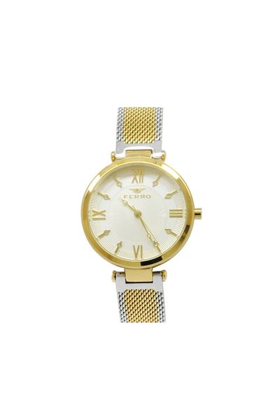 Tesbihane Gold-silver Color Straw Cord Women's Wristwatch Th-f21232c-d