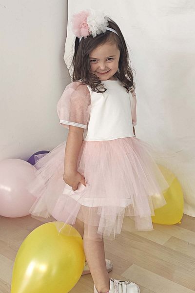 Shecco Babba Rochie tutu albă pentru fete Bandana, rochie albă pentru ziua de naștere, modele rochii pentru copii 1-10 ani