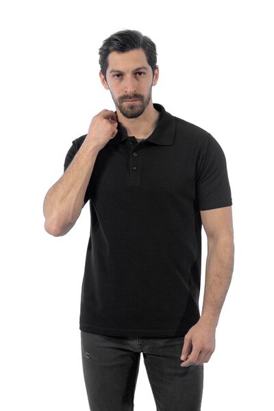 Şensel Polo majica sa visokim ovratnikom, crna -136e1050- T-shirt, majica, kr...