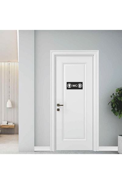 enmalife Επιγραφή κατεύθυνσης πόρτας με γραμμένο WC