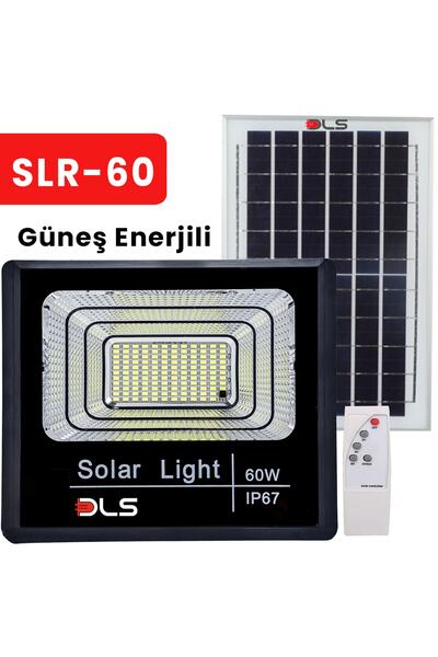 DLS 60w Güneş Enerjili Bahçe Aydınlatma Solar Sokak Led Projektör