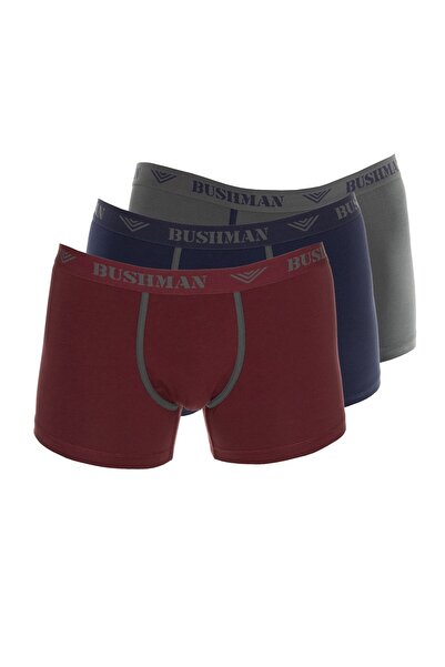 Bushman Unterhose Edward 3Pack dunkelgrau/navy/rot