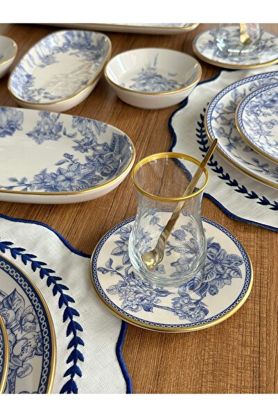 MD MİMOZA DEKOR 45 Parça 6 Kişilik Spring Time Kahvaltı Seti