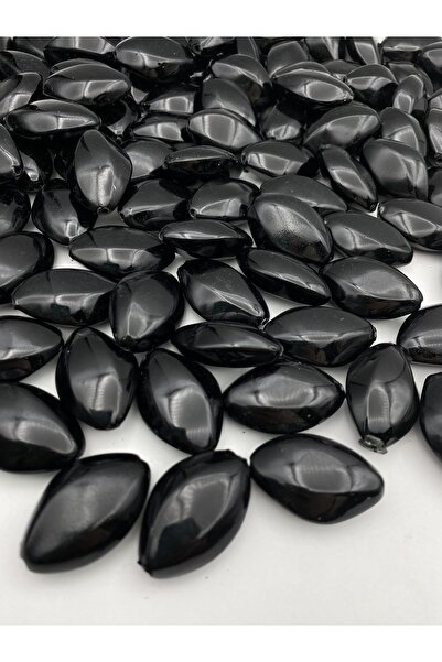 Hedef Bijuteri 100 جرام حبات اللوز المعدنية الكبيرة باللون الأسود، الإكسسوارا...