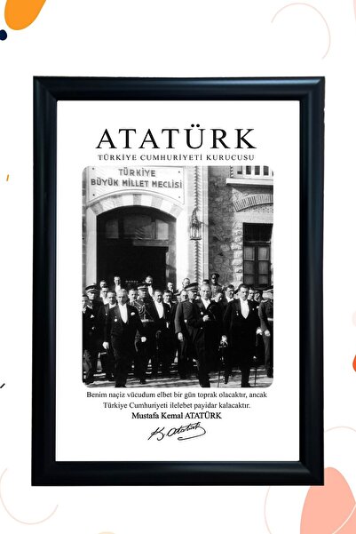AND Atatürk Portre Siyah Çerçeveli Tablo