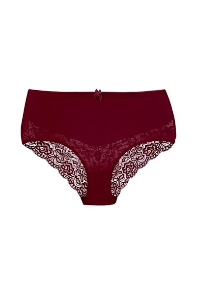 HNX Pachet de 3 chiloți de damă din bumbac cu talie înaltă, cu detaliu din dantelă