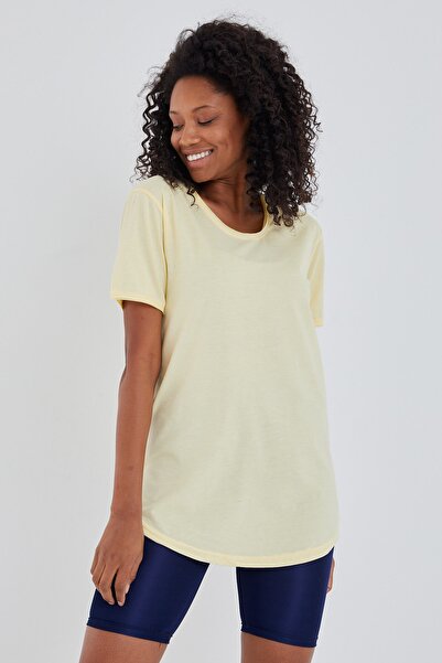 Tarz Cool Light Yellow Casual Women's T-shirt - KTCPS001R01S