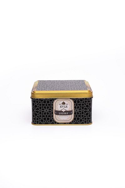 EVLE Er026-V2 Trellis Patterned Square Metal Storage Container 16X16 cm