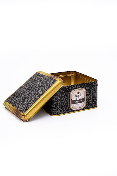 EVLE Er026-V2 Trellis Patterned Square Metal Storage Container 16X16 cm