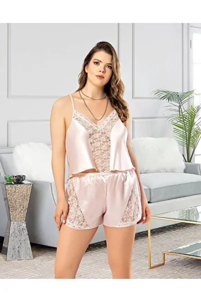 NUİTAMORE Salmon Plus Size - Battal Shorts Set