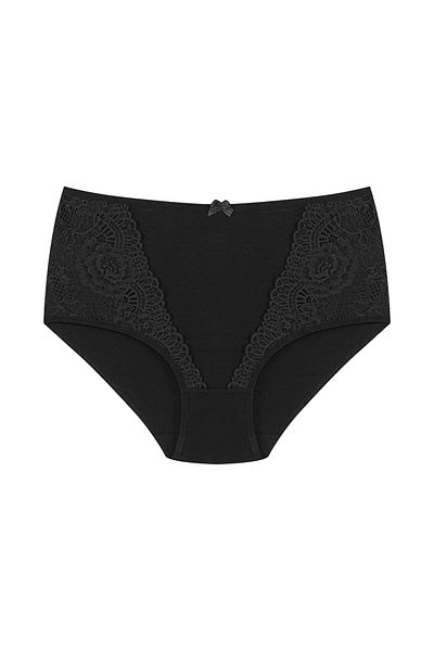 HNX 2 Πακέτα Ψηλόμεση Plus Size Δαντέλα Λεπτομέρεια Βαμβακερά Bato Γυναικεία κιλότα