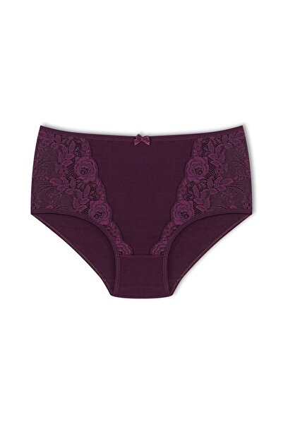 HNX 2 Πακέτα Ψηλόμεση Plus Size Δαντέλα Λεπτομέρεια Βαμβακερά Bato Γυναικεία κιλότα