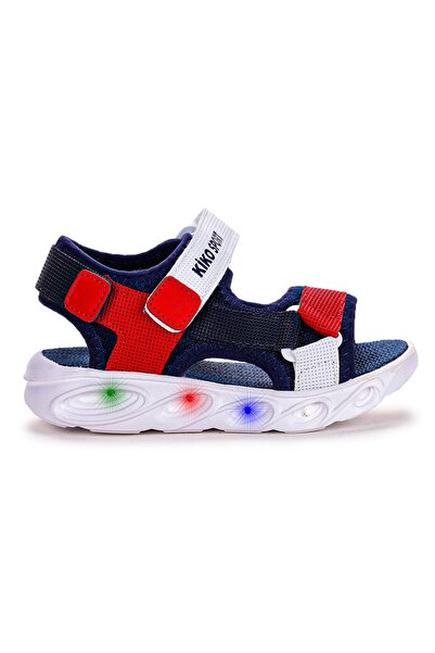 Kiko Kids Tisu Işıklı Erkek Çocuk Cırtlı Sandalet Ayakkabı