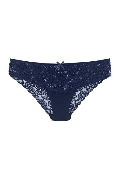 Zena 3-Piece Lace Cotton Fabric Detailed Women's Slip Panties