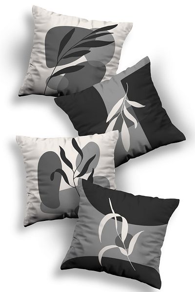 Skhome Double Sided Printed Special Design Decorative 4-Piece Throw Pillow Case (KOM291)