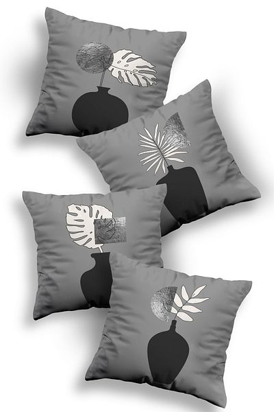 Skhome Double Sided Printed Special Design Decorative 4-Piece Throw Pillow Case (KOM307)