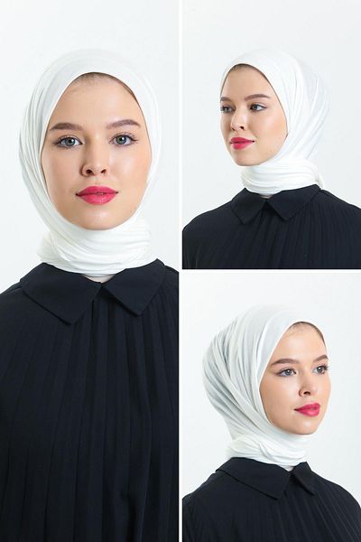 Didari Butik Comfortable Practical Special Series Combed Cotton Hijab Scarf Wrinkle-Free & Does Not Require Ironing Plain Single Color Shawl Cream