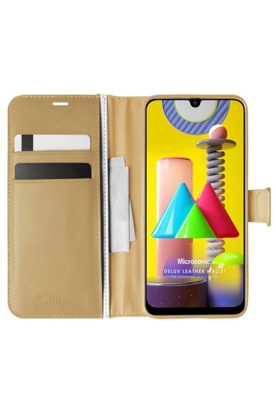 piblue Samsung Galaxy M31 Case Protected Gold with Stand Flip Cover